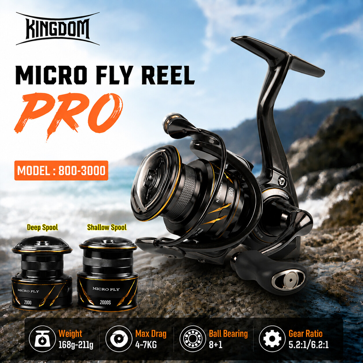 Abu Garcia Reel Revo - Рыболовная спиннинговая катушка Kingdom Micro Fly